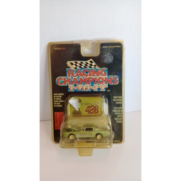 Racing Champions Mint 1968 Ford Mustang Cobra 1:58 Diecast Issue #50 Blue - Picture 1 of 6
